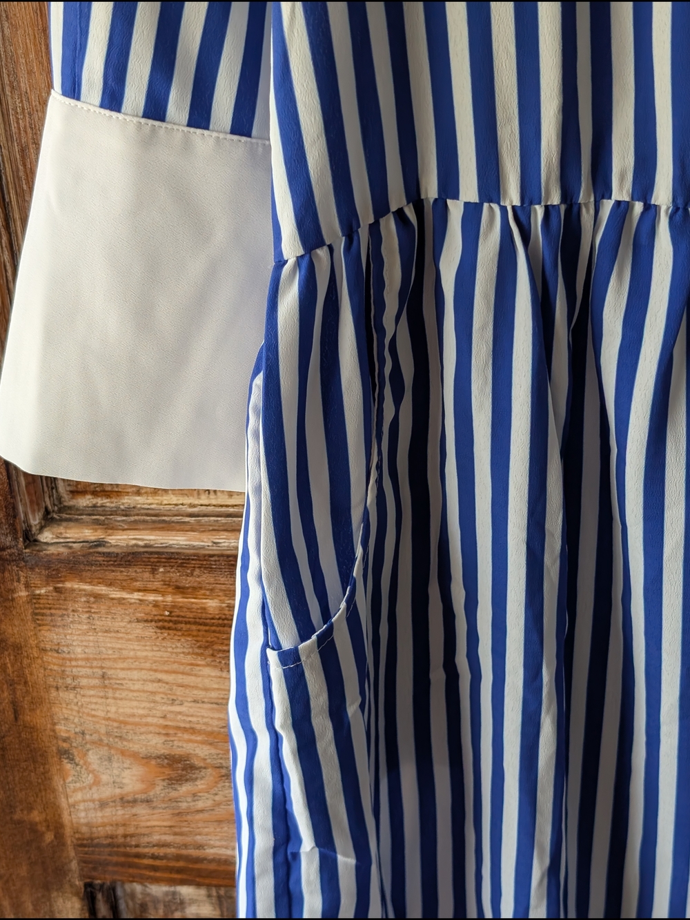 NWT Tuckernuck Hayes Striped Collared Mini Dress L Blue White Nautical Preppy - Picture 5 of 9